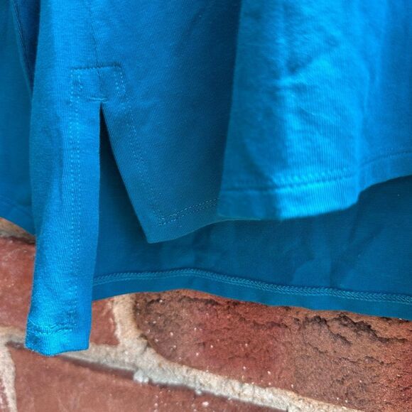 Eileen Fisher $148 Organic Cotton crewneck Long-Sleeve Tee jewel medium - Picture 2 of 8